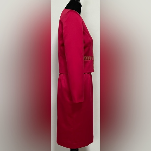 Vintage Red & Gold Formal Skirt Suit Set by Opalis - Picture 6 of 15